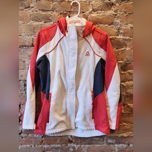 Reebok White, Red & Navy Sport Zip Jacket With Hood